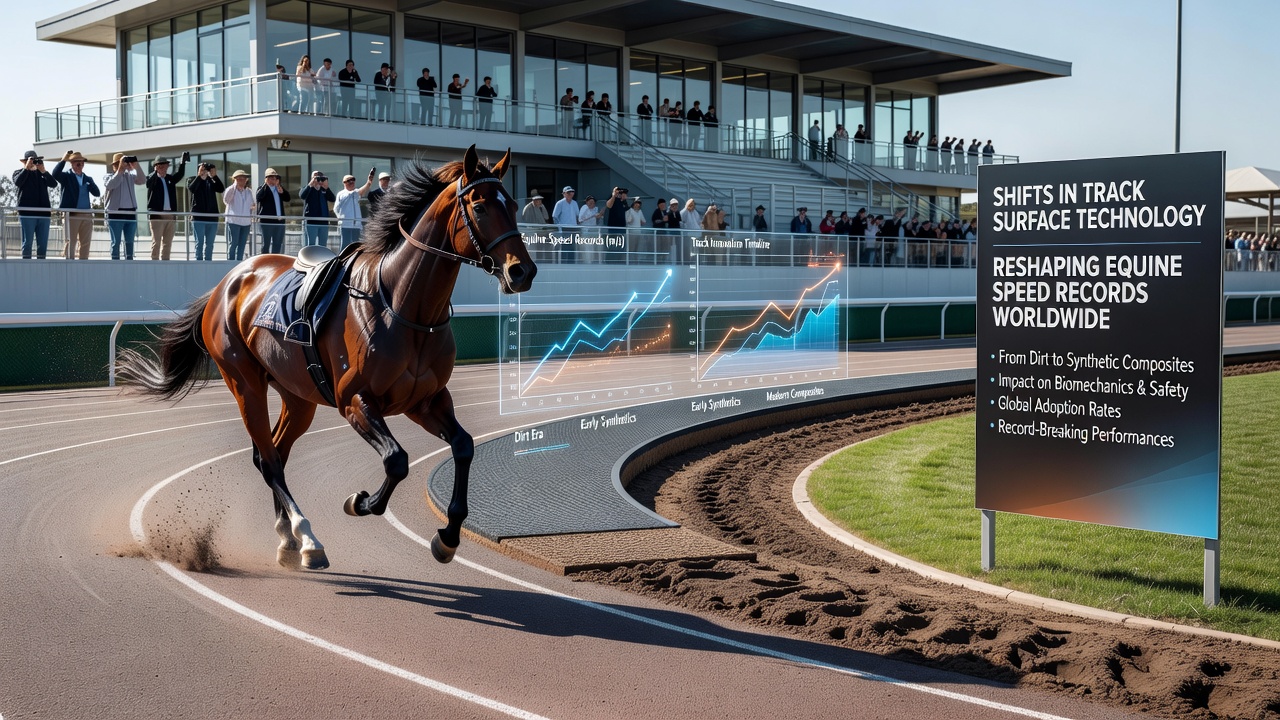 Close-up view of advanced track cushioning technology and drainage layers used in modern equine racing surfaces