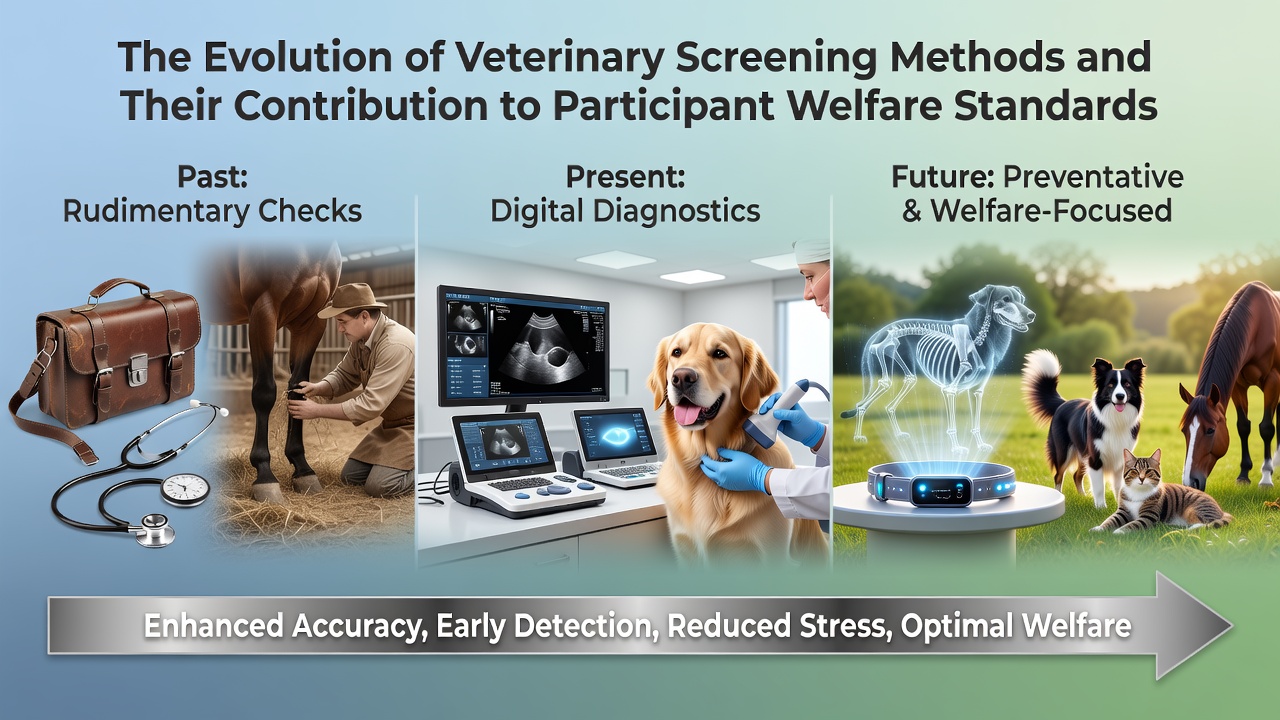Early veterinary screening practices in equine racing facilities during the mid-20th century